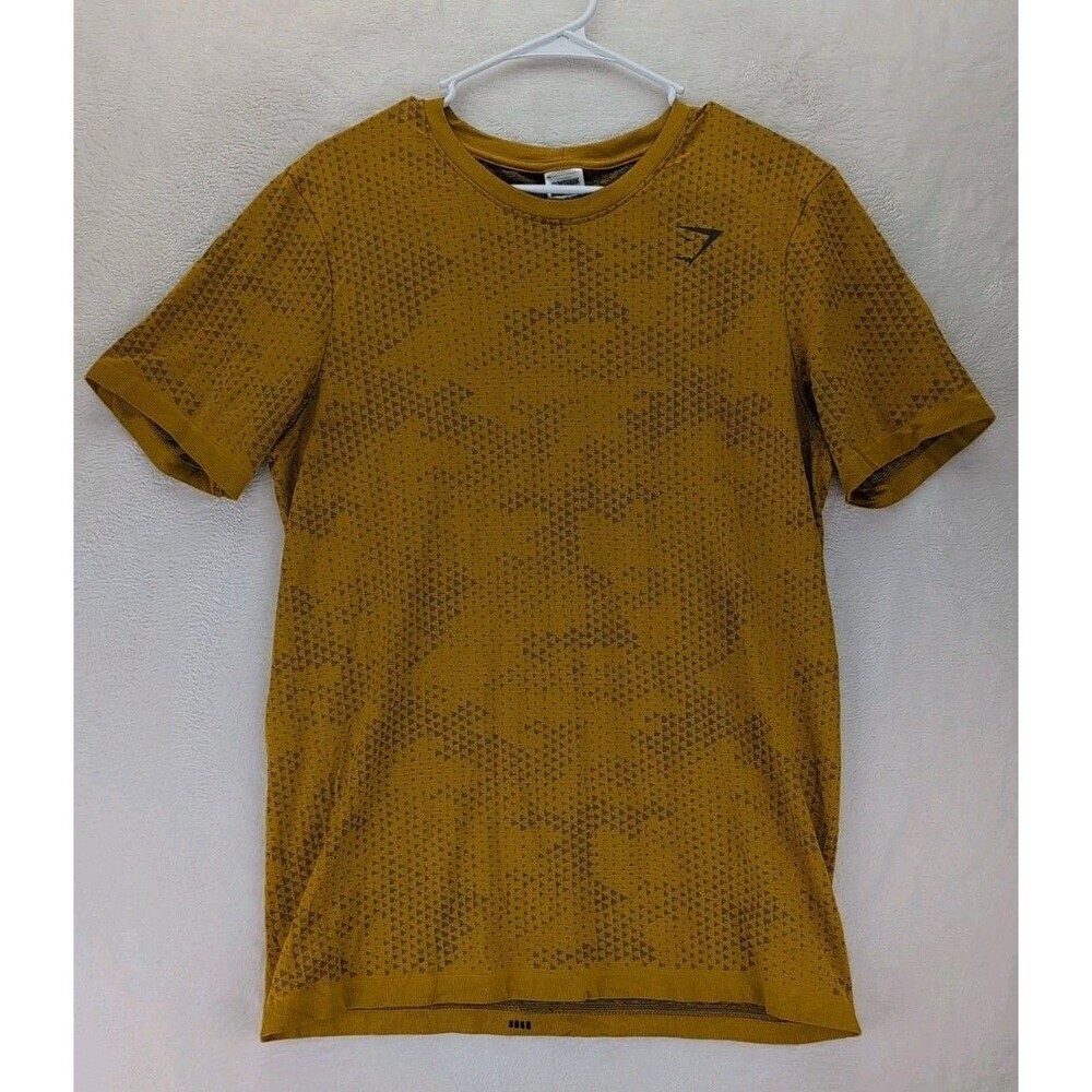 Gymshark A2A9P Performance Seemless T-shirt Mens Large Short Sleeve Gold